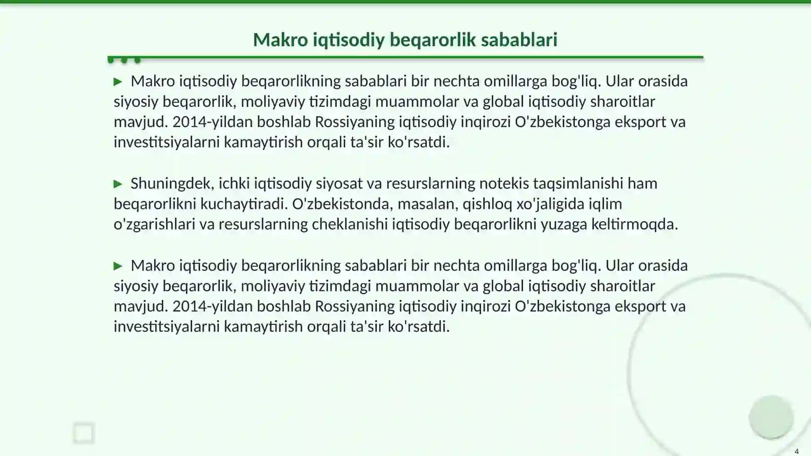 Iqtisodiyotning davriyligi makro iqtisodiy beqarorlik 4
