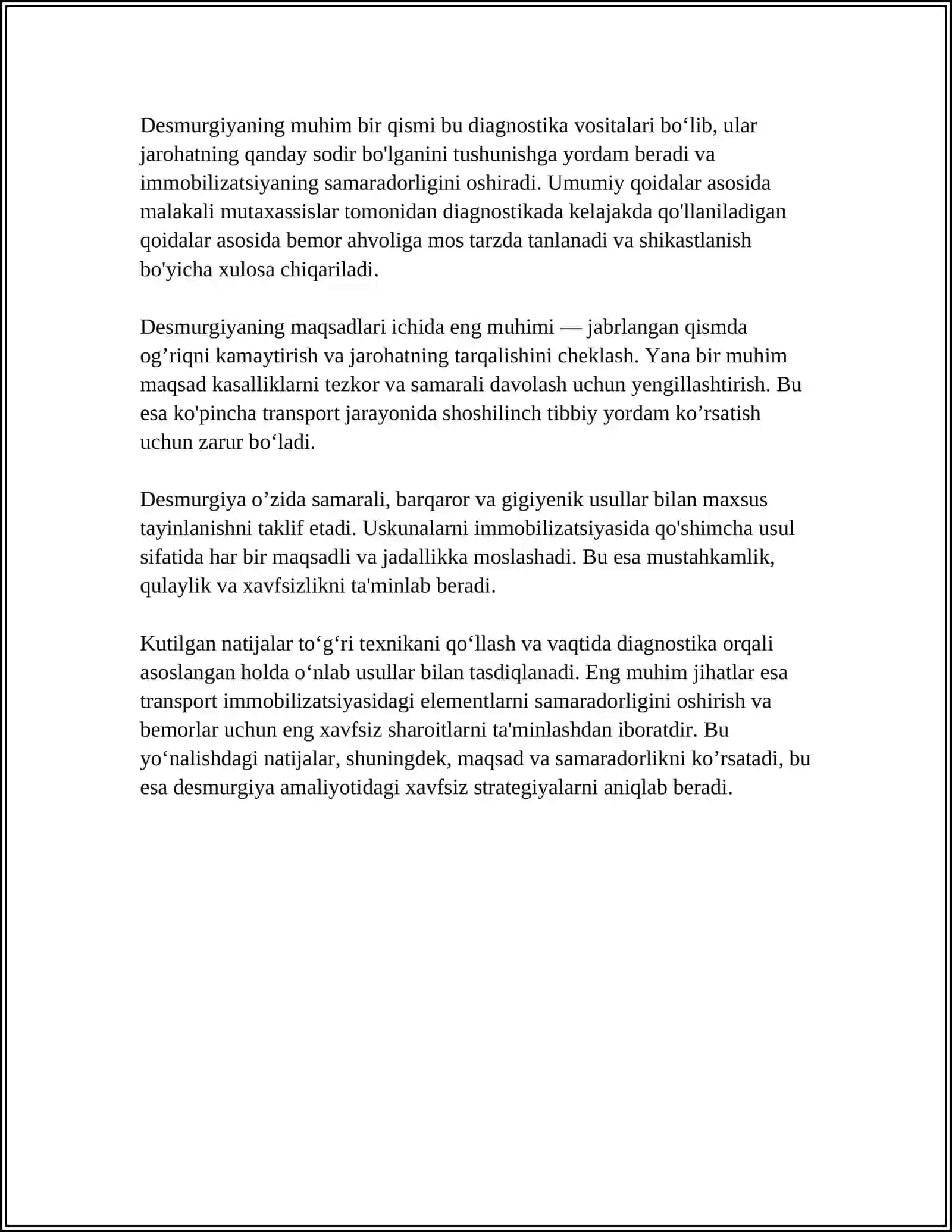 DESMURGIYA VA TRANSPORT IMMOBILIZATSIYA 4