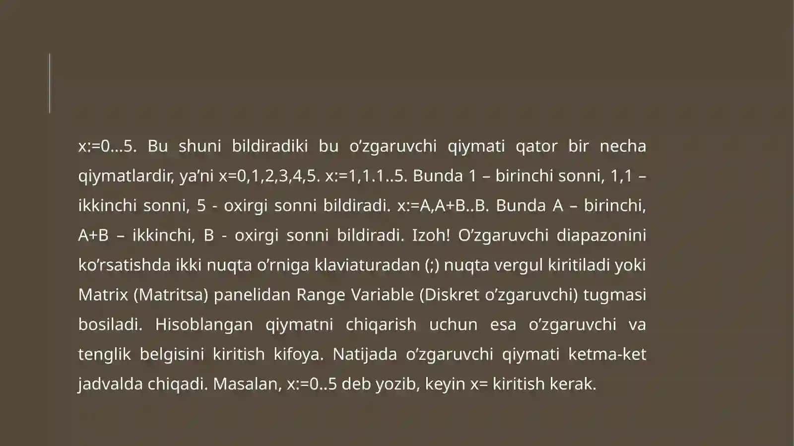 DIFFERENSIAL TENGLAMALAR SIMVOLLARNI HISOBLASH 4