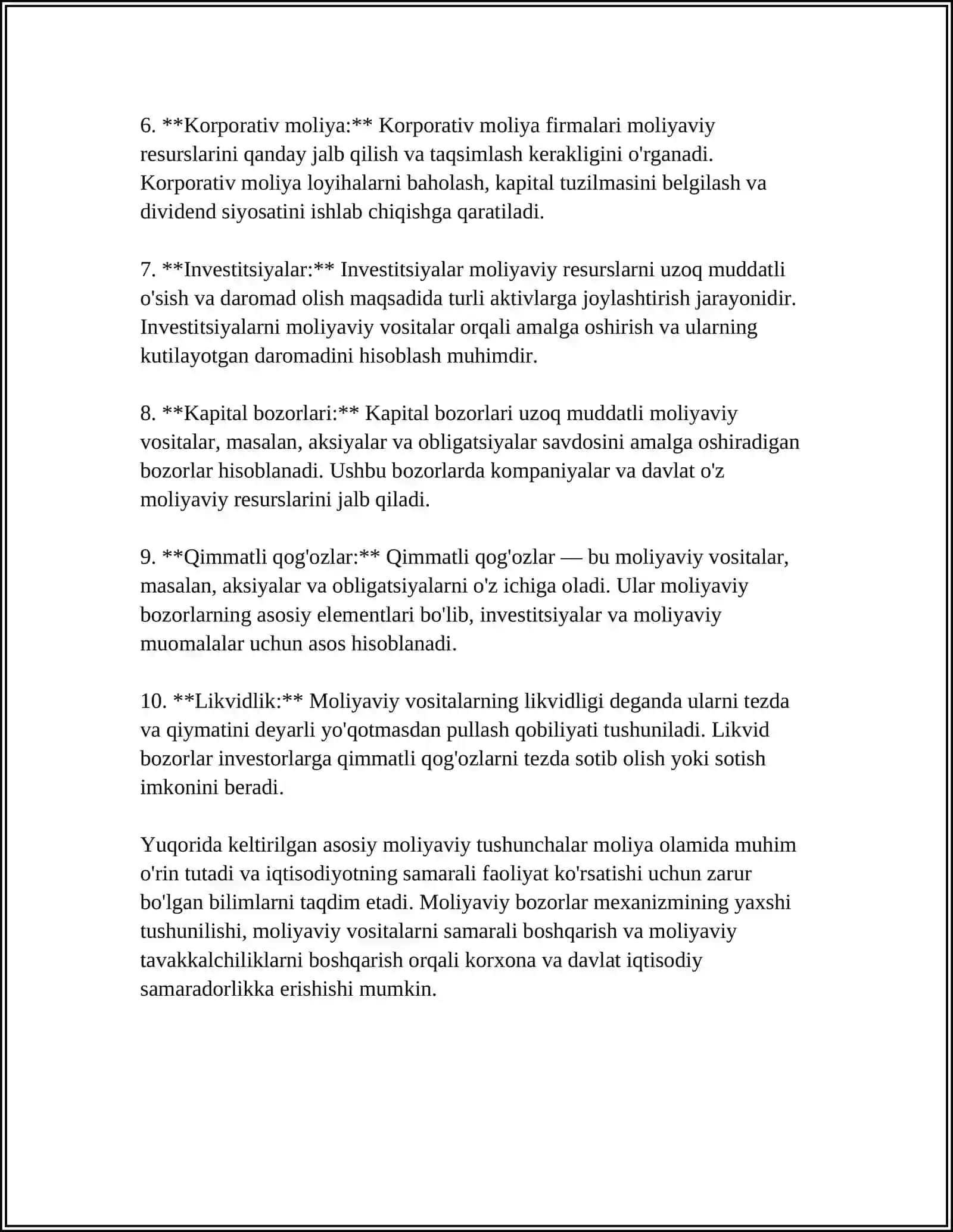 MOLIYA ASOSLARI FANIGA KIRISH 4