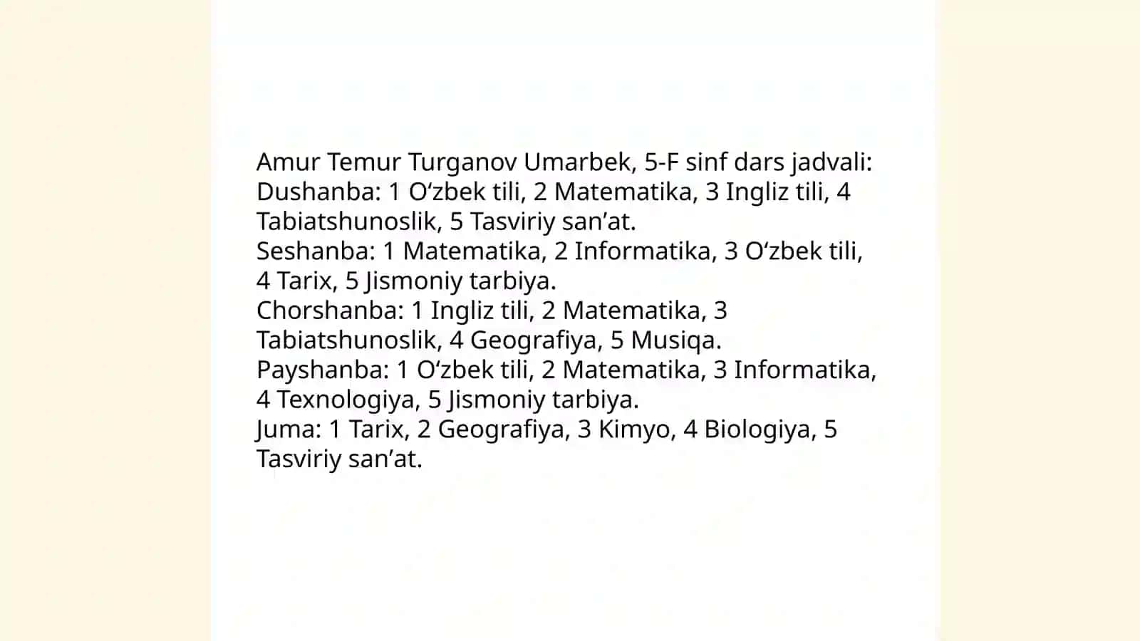 Amur Temur Turganov Umarbek: shaxsiy ma'lumotlari 4
