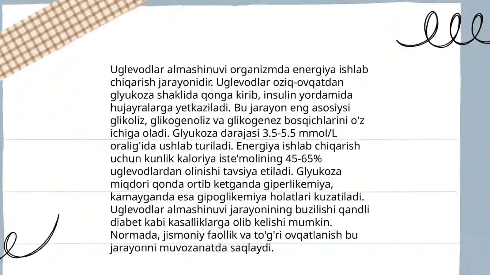 Organizmdagi moddalar almashinuvining òzaro boĝliqligi 4