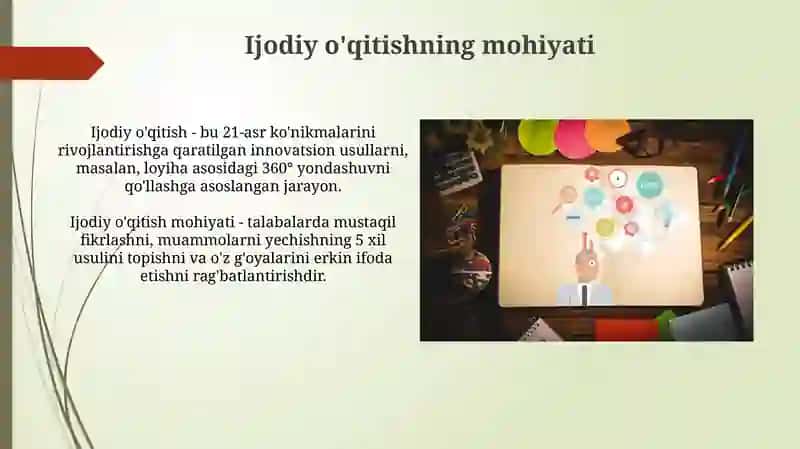 Fanlararo bog'liqlik va kreativ o'qitish 4