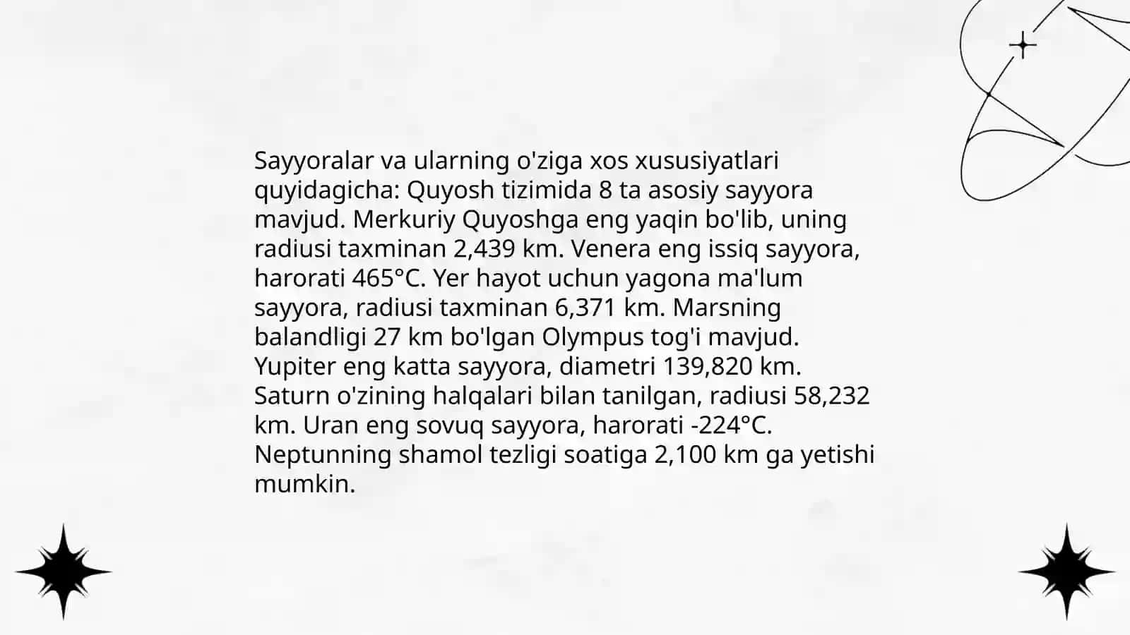 Sayyoralar haqida 4