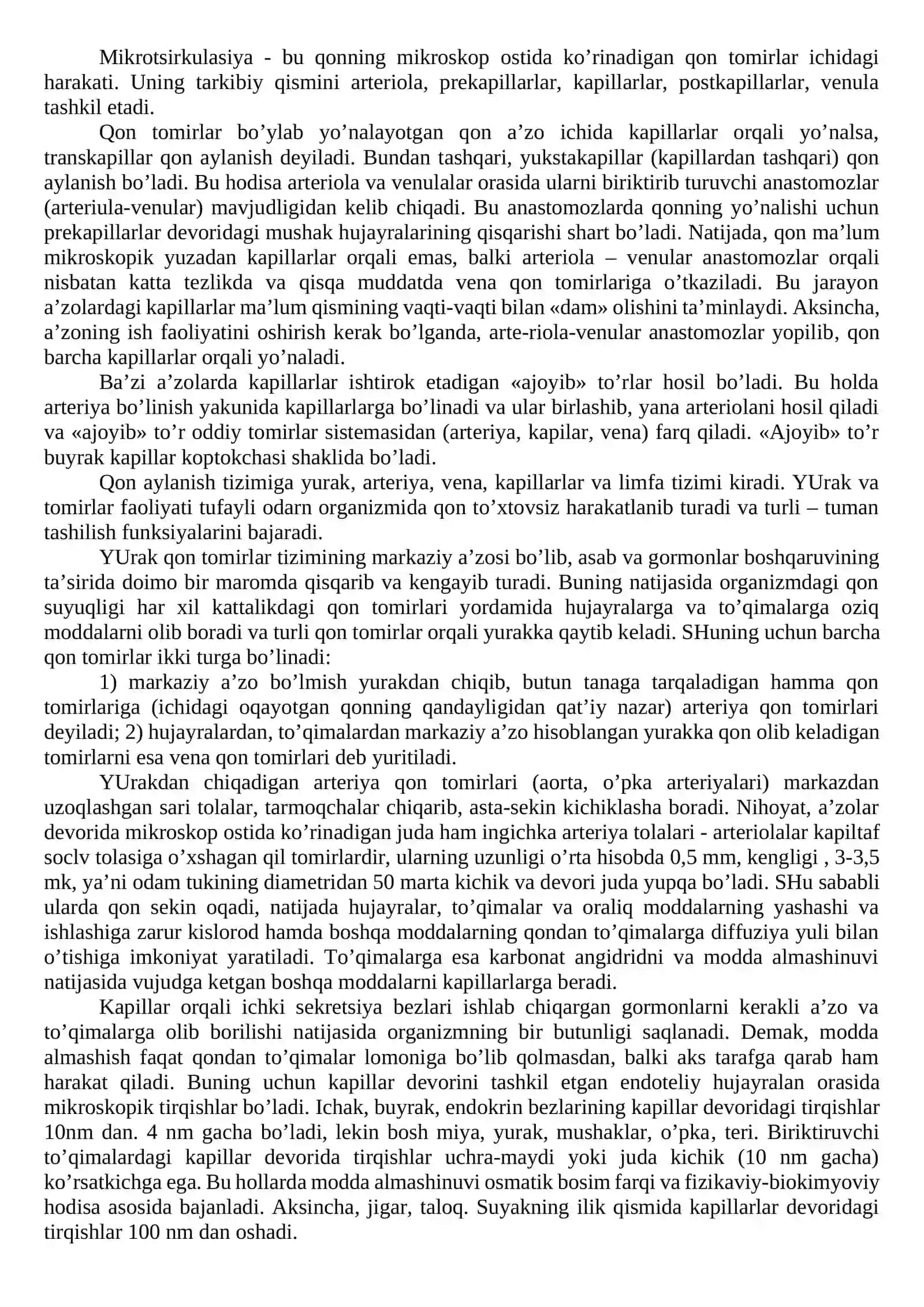 Qоn аylаnish dоirаlаri. Qоnning sistоlik vа minutlik hаjmi 4