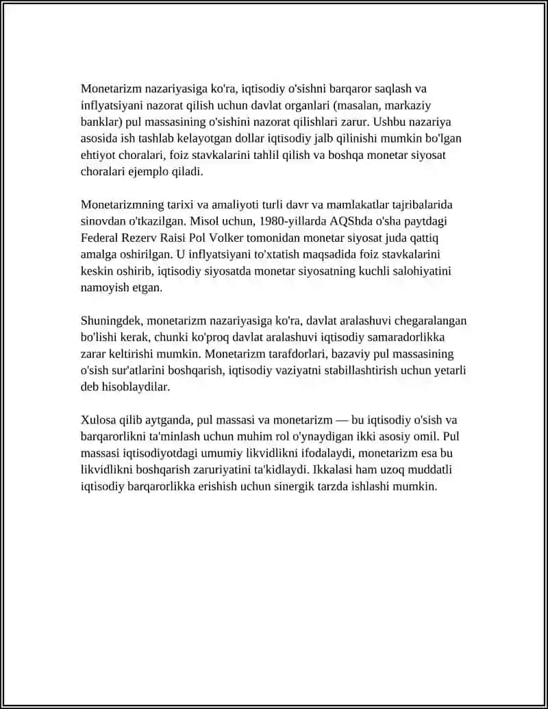 MONETARIZM KONSEPSIYASI 4