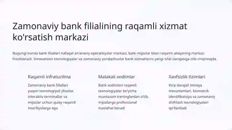 Bank tizimi faoliyatini rivojlantirish yo'nalishlari 4