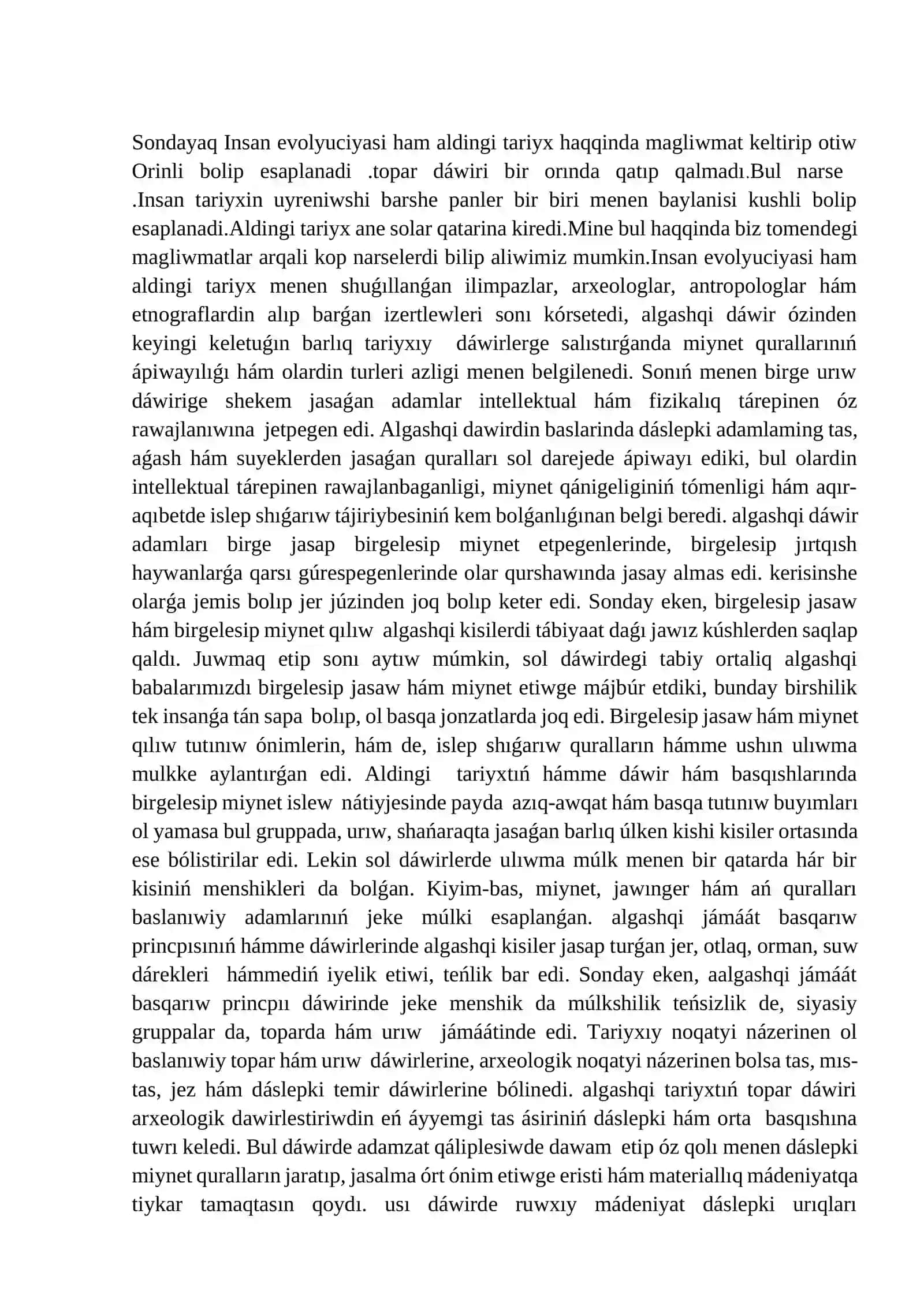 Antropogenez paninin predmeti ham waziypalari 4