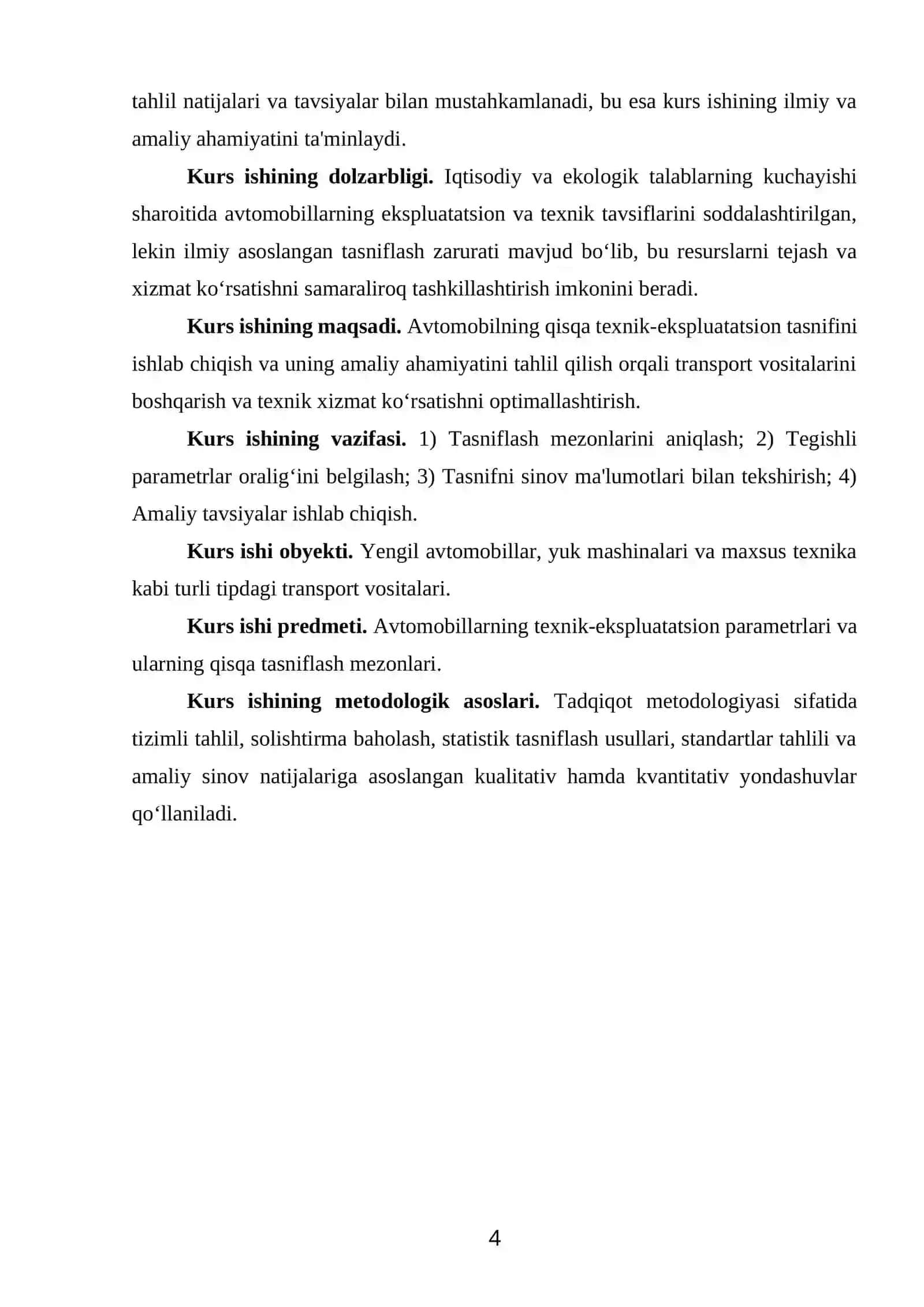 AVTOMABILNI QISQA TEXNIK-EKSPLUATATSION TASNIFI 4