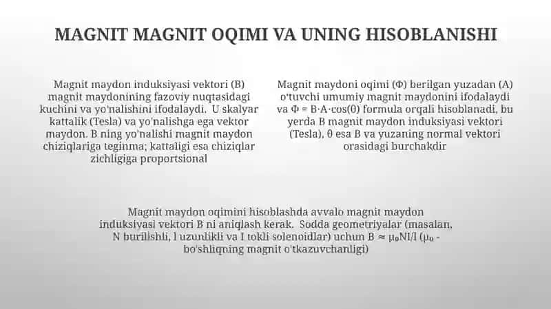 Magnit maydon induksiya vektori 4