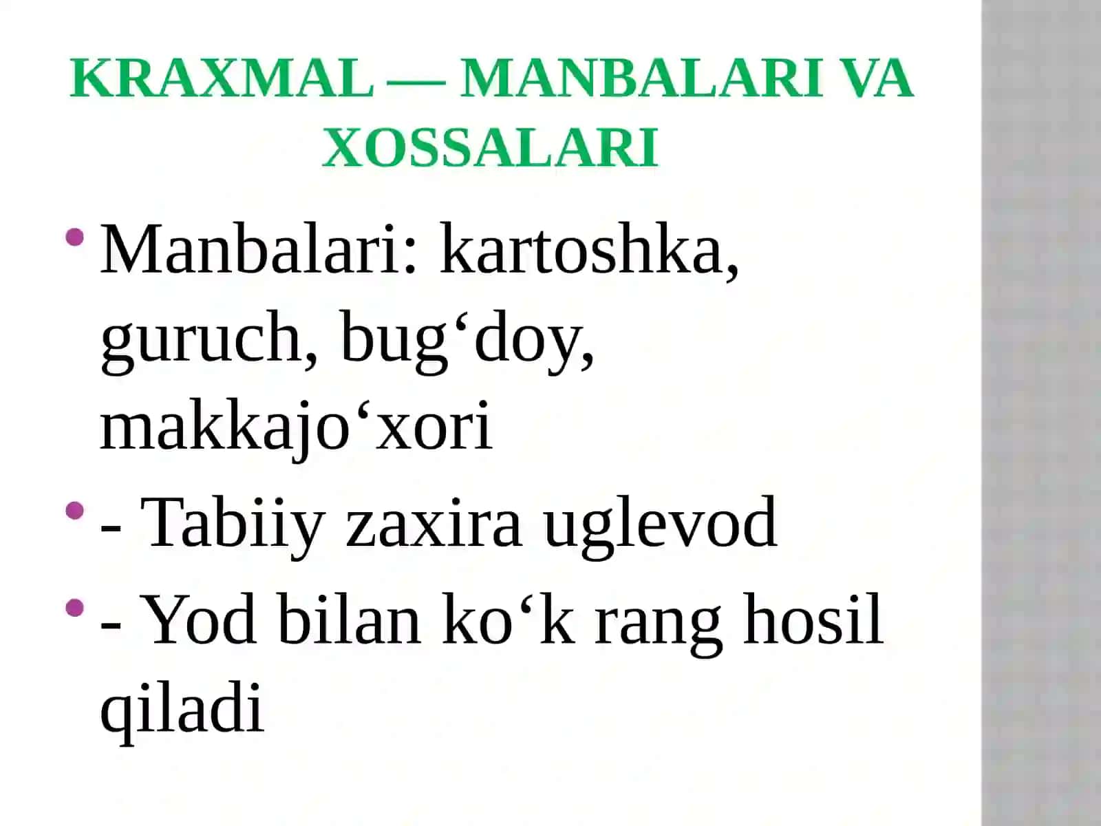 Polisaxaridlar: Kraxmal va Sellyuloza 4