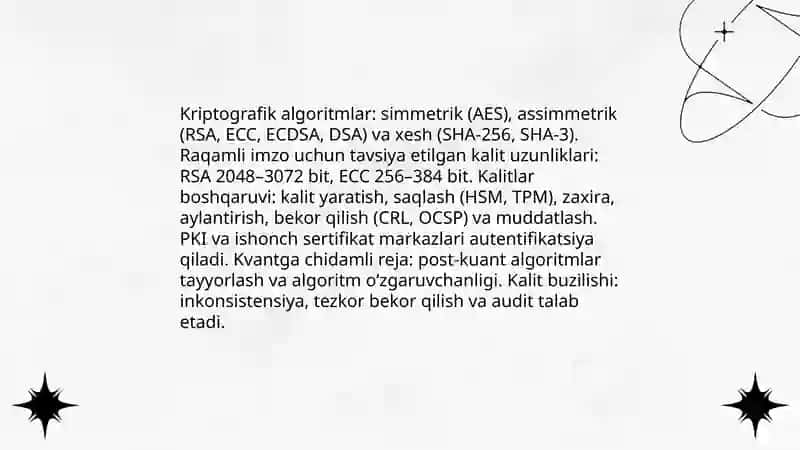 Elektron raqamli imzo va onlayn hujjat almashishda xavfsizlik masalalari 4