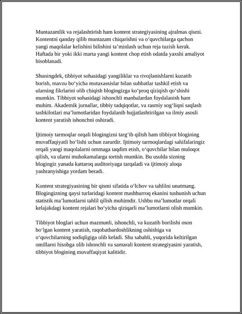 TIBBIYOTGA OID MEDIALAR VA BLOGLAR YARATISH 4