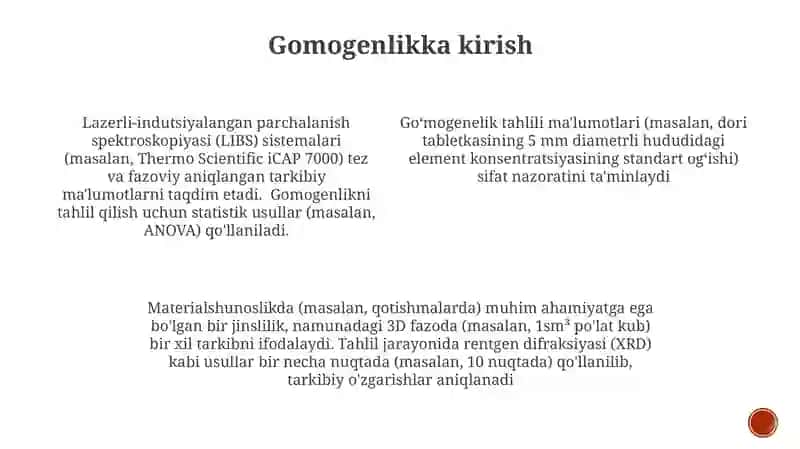 Gomogenlik Dispersiya Tahlili 4