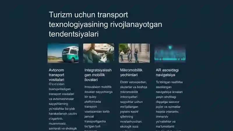 Turizmda transport xizmatlarini tashkil etish talablari 4