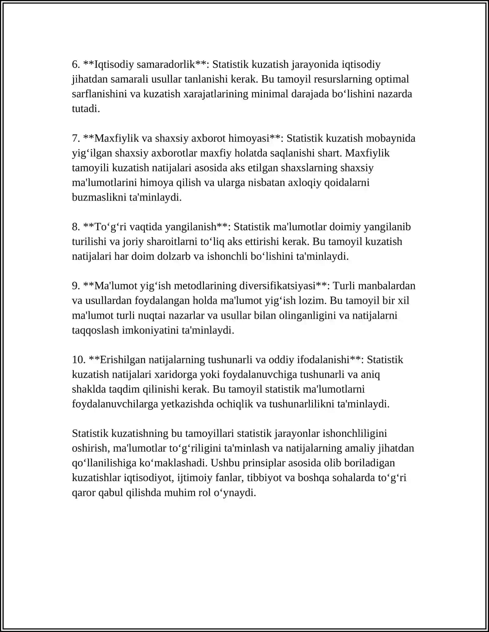 STATISTIK KUZATISH USLUBIYATI 4