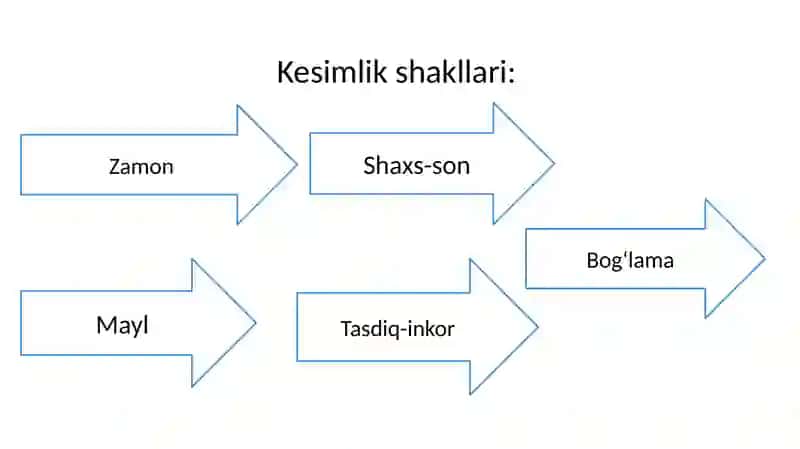 Mustaqil va nomustaqil kesimlik shakllari 4