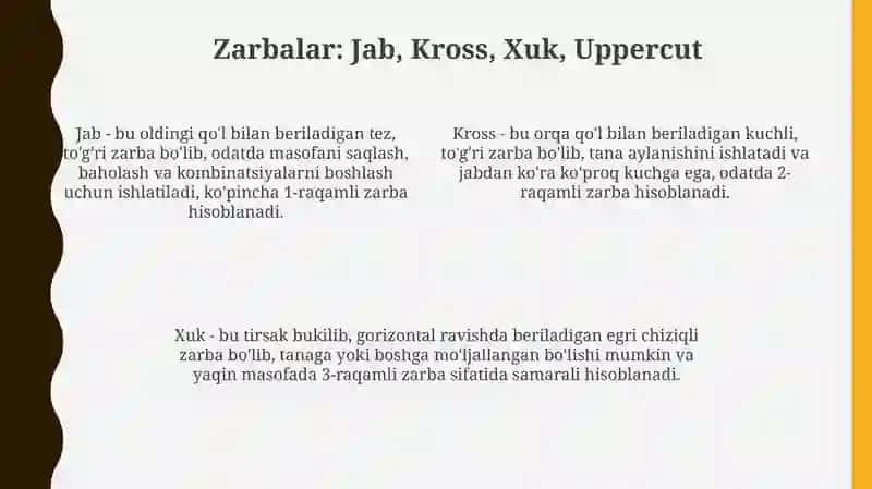 Boks texnikasini umumiy tushunchasi 4