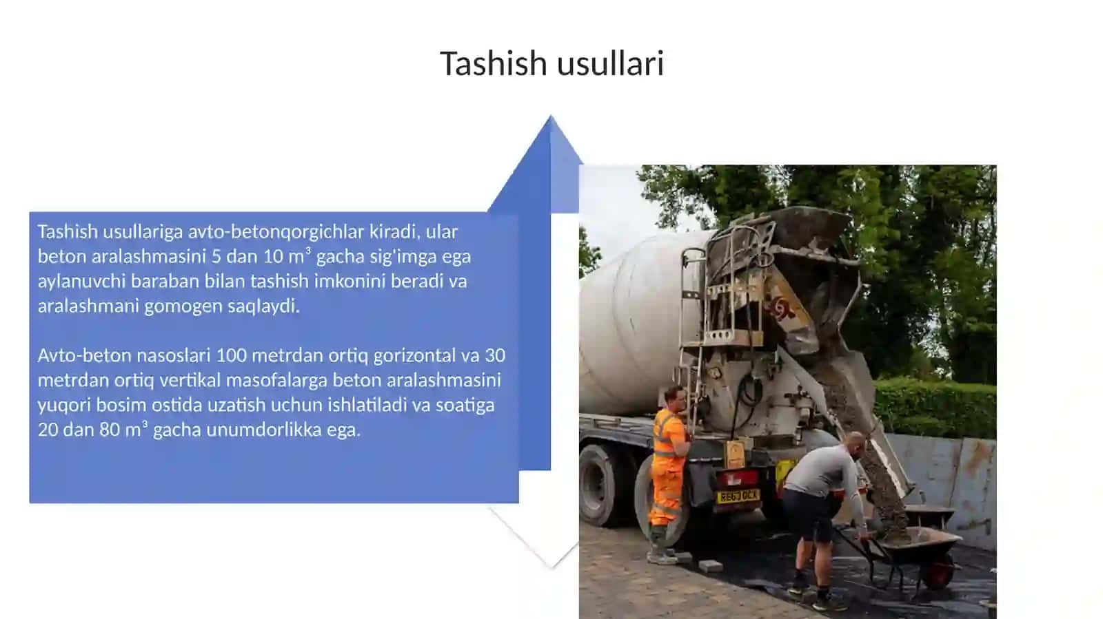 Beton aralashmasi transporti 4