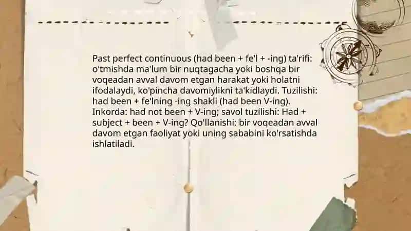 Past perfect va Past perfect continuous 4
