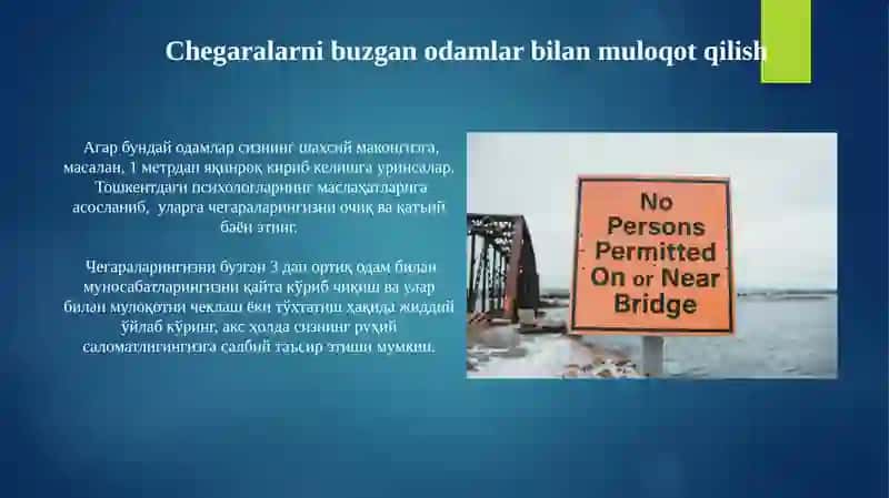 Muloqot orqali chegaralarni o'rnatish 4