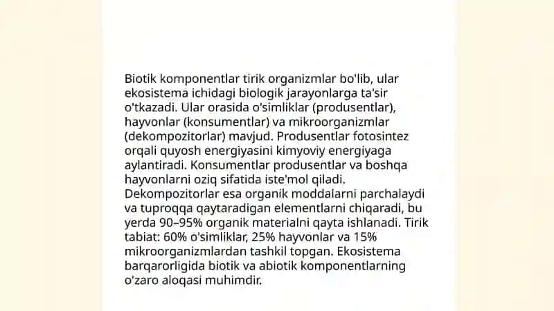 Ekosistemalarning tarkibiy qismlari 4