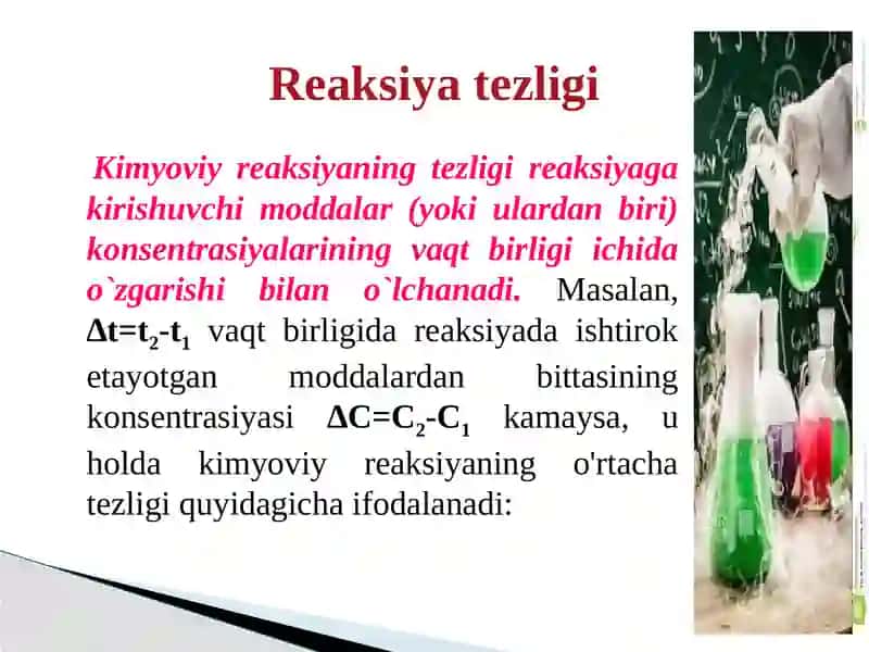 Kimyoviy Reaksiyalarkining Kinetikasi va Muvazanati 4