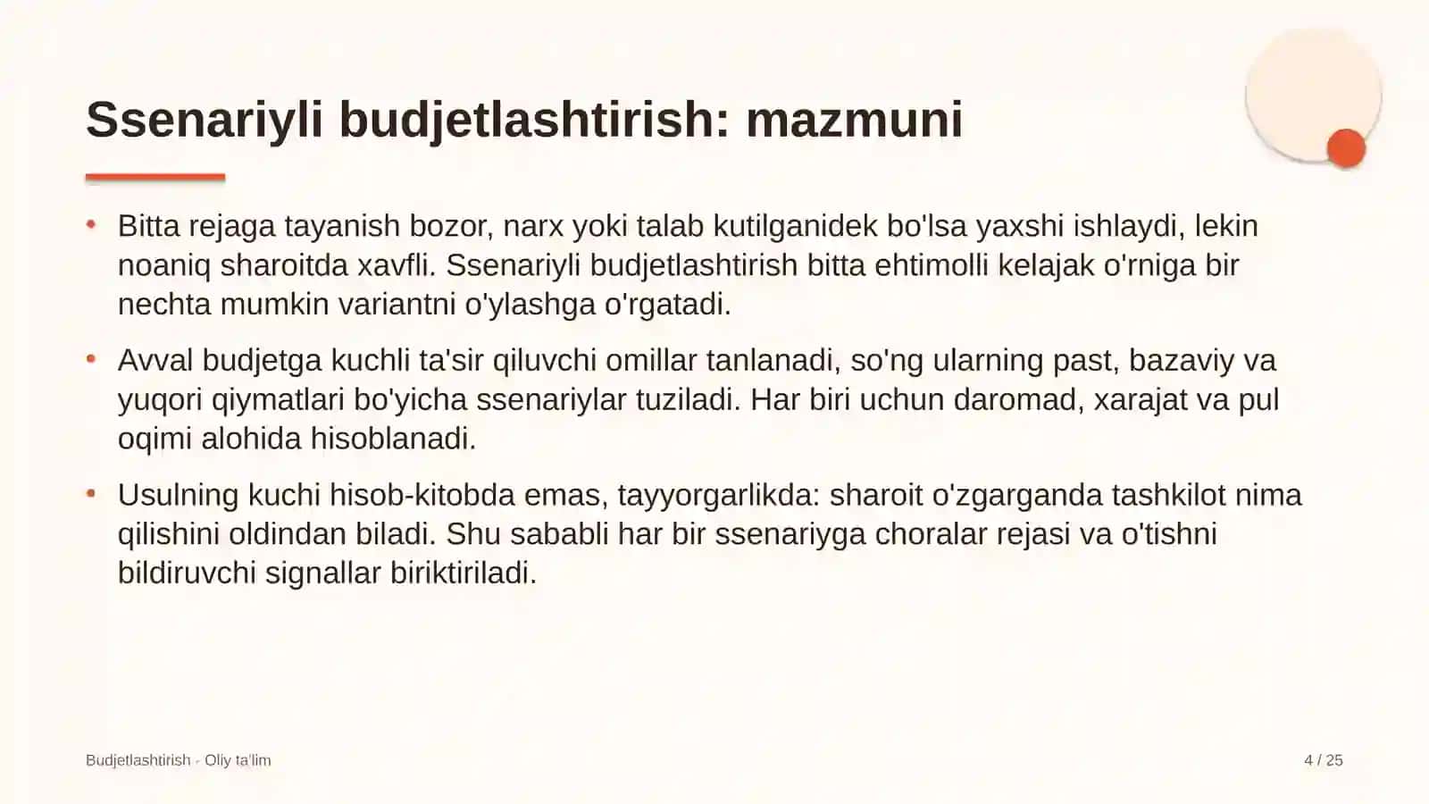 uran sanoatida stsenariyli budjetlashtirish 4660 4