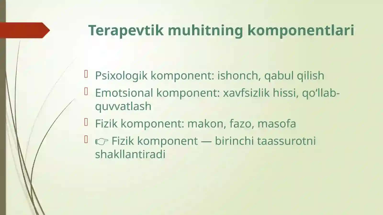Terapevtik Muhit va Uning Fizik Komponentlari 4
