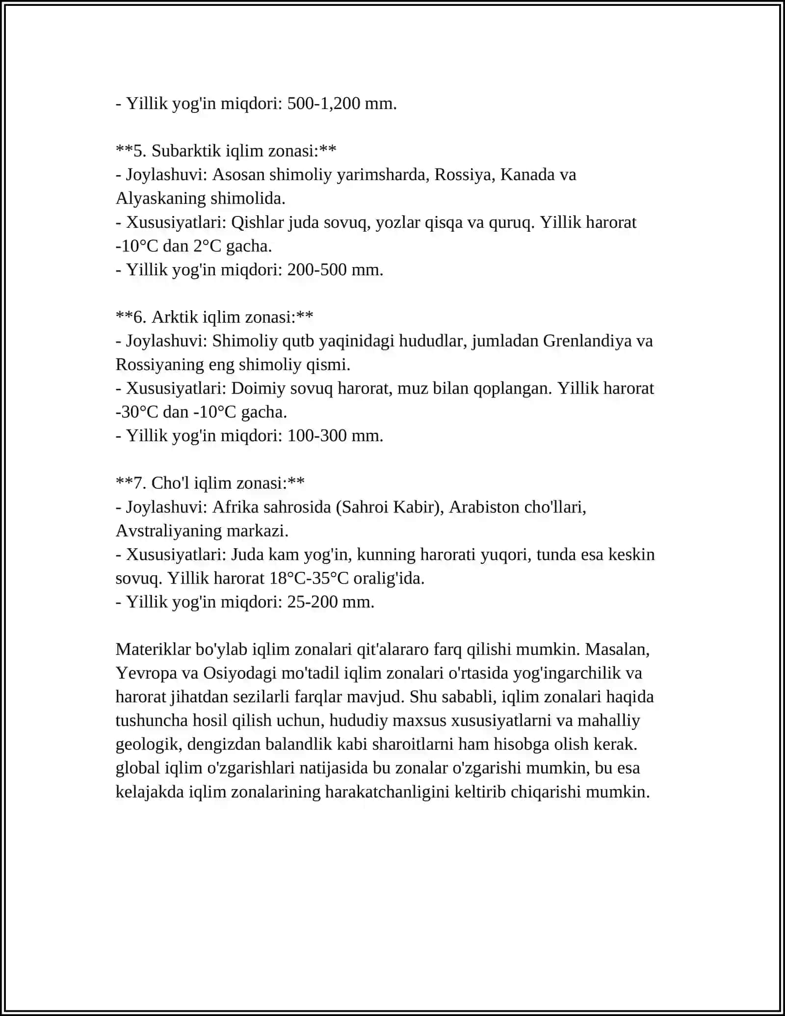 MATERIKLAR TABIAT MINTAQALARI 4