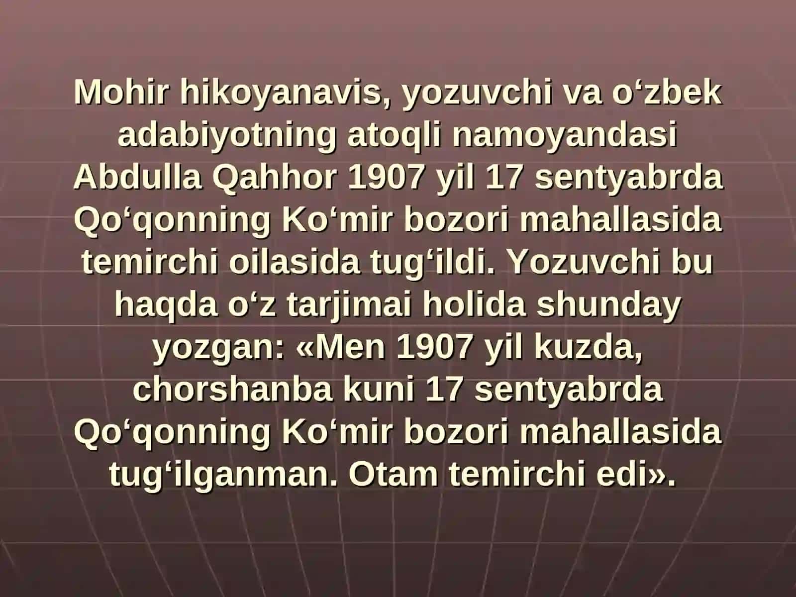 Abdulla Qahhorning hayoti va ijodi 4