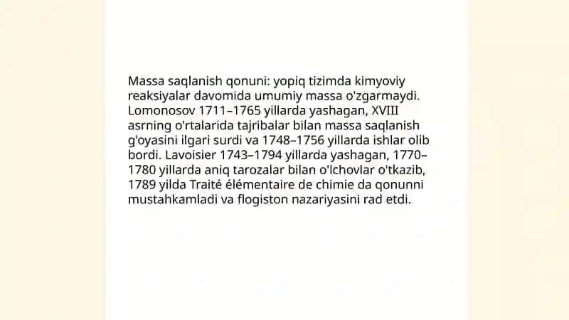 kimyoda stexiometrik qonunlarning yaratilishi 4