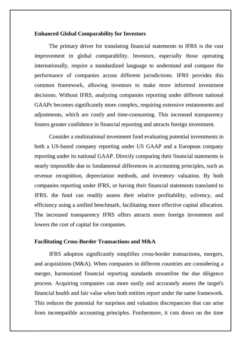 Significance of the Translation of Financial Statements to International Standards 4
