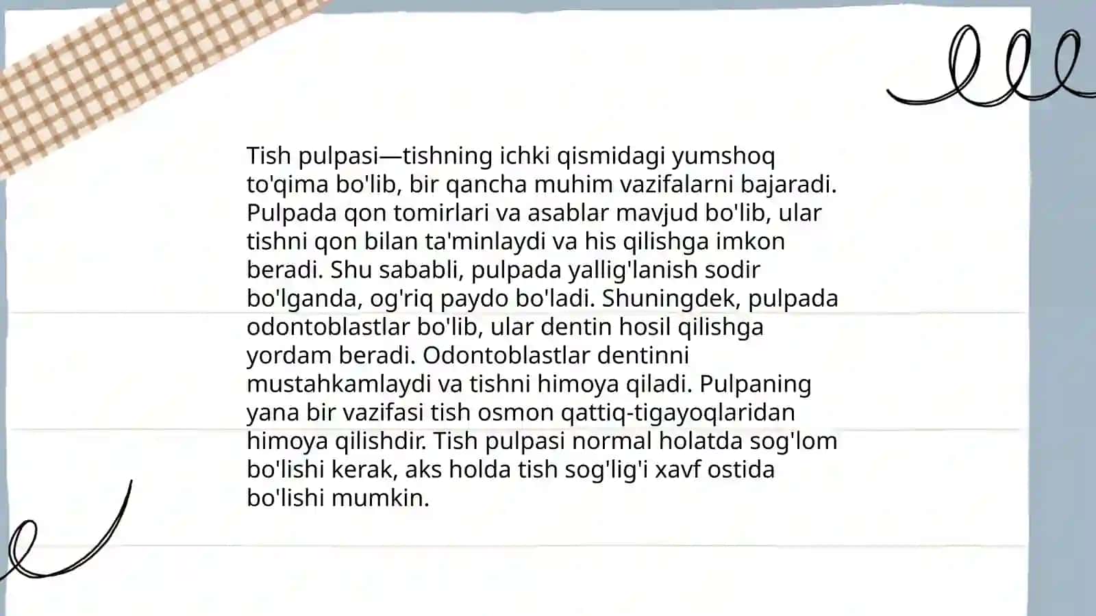 Tish Pulpasi tuzulishi 4