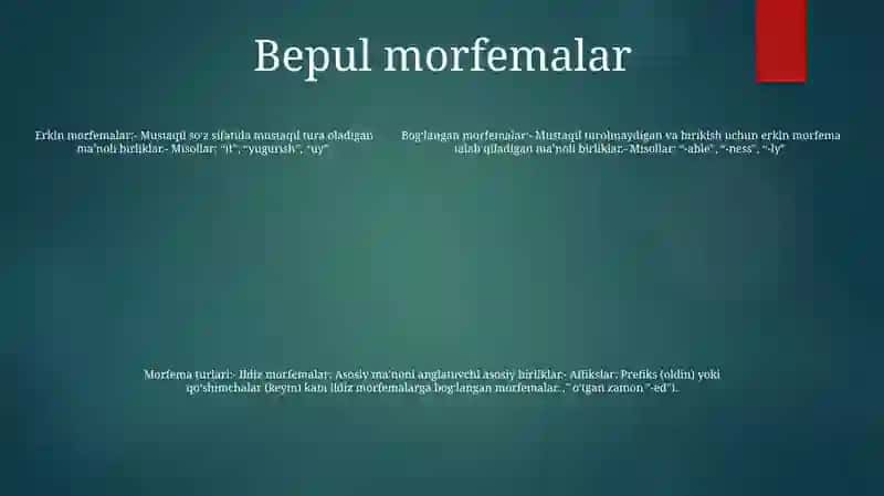 Morfema Va Uning Turlari 4
