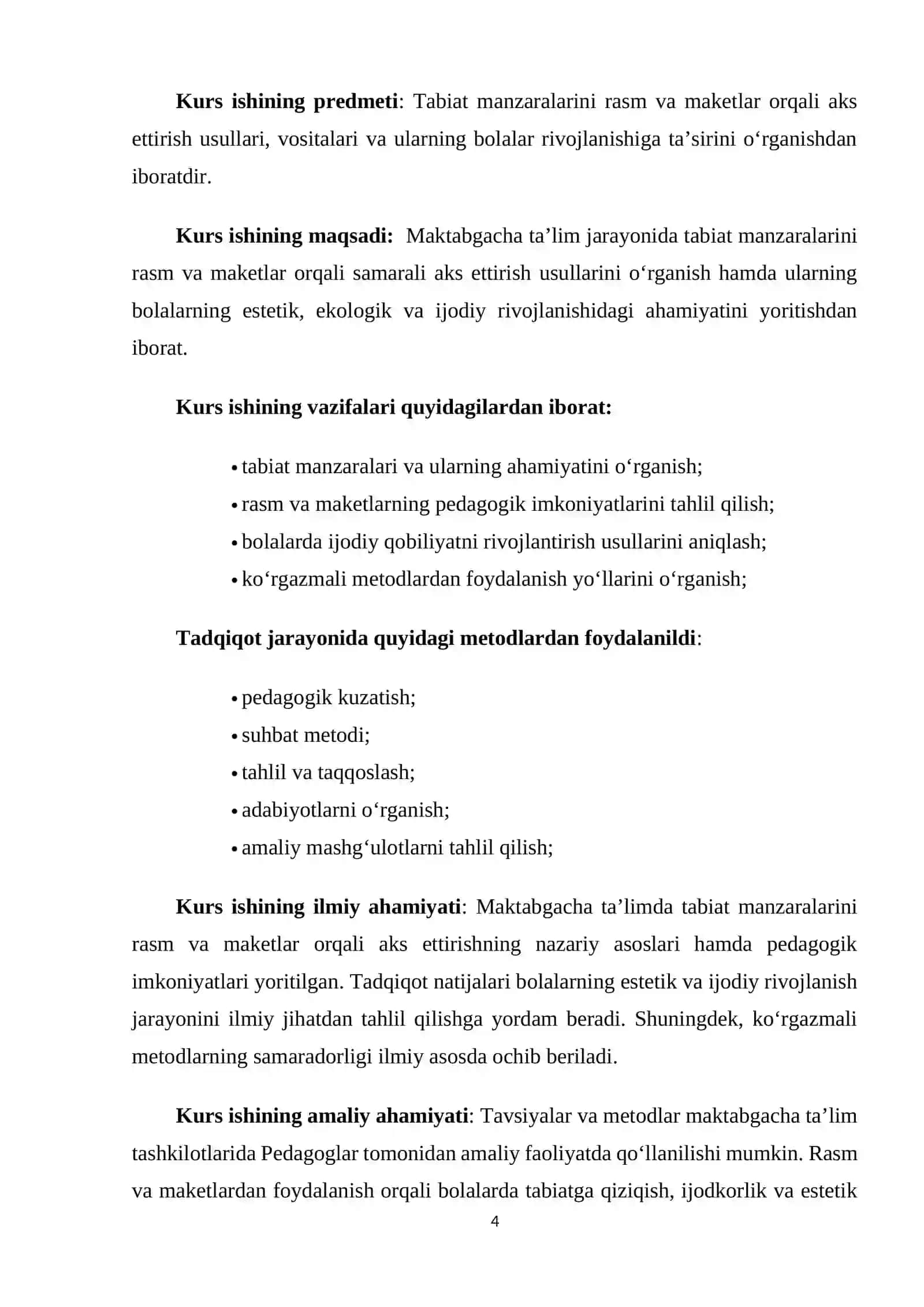 MAKTABGACHA TA’LIM YO‘NALISHI 03/22-GURUH TALABASI 4