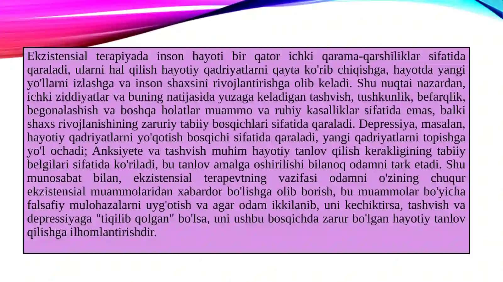 Guruhga ekzistensial yondashuv 4