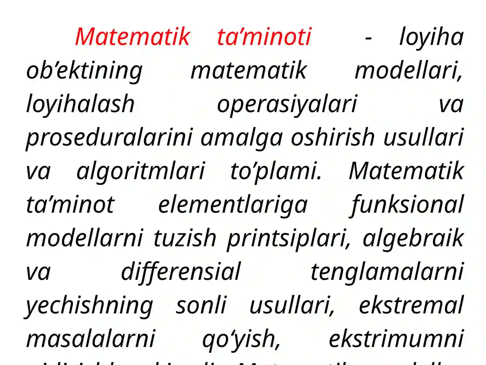 Avtomatlashtirilgan loyihalashning matematik ta’minoti 4