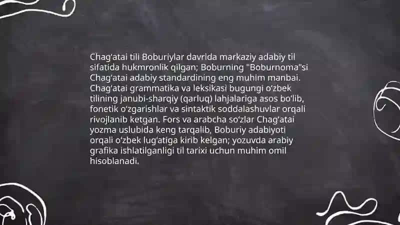 Boburiylar davrida o‘zbek tilshunosligi 4