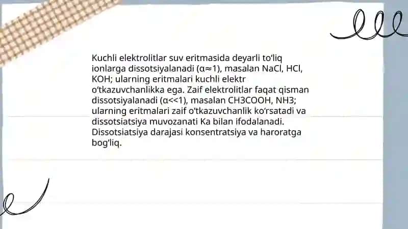 Elektrolitik dissotsiyalanish nazariyasi 4