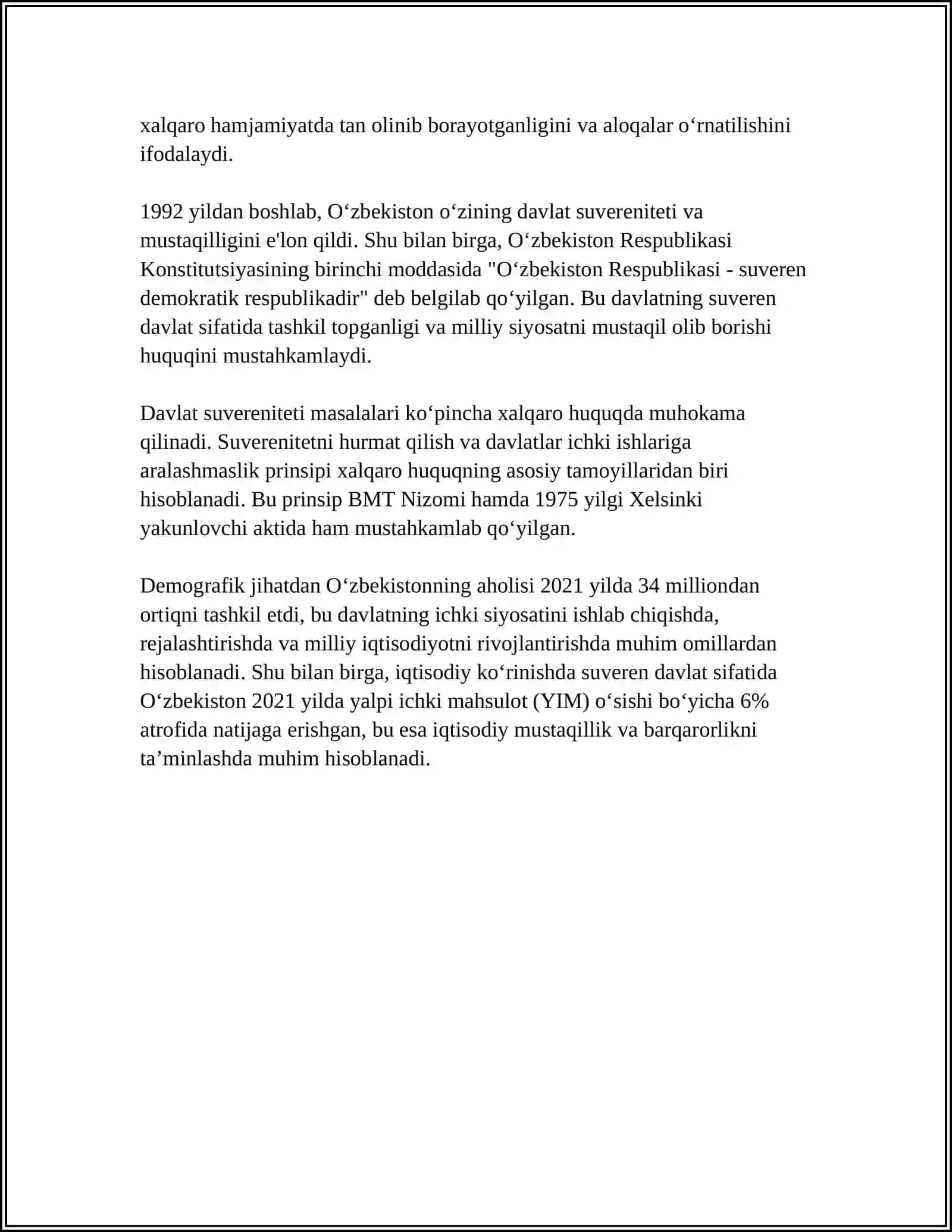 YANGI TAHRIRDAGI O'ZBEKISTON RESPUBLIKASI KONSTITUTSIYASI 4