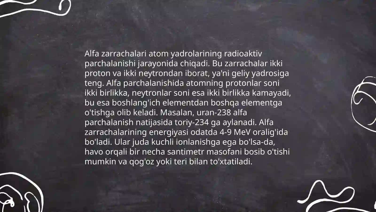 Alfa - zarralarning sochilishi 4