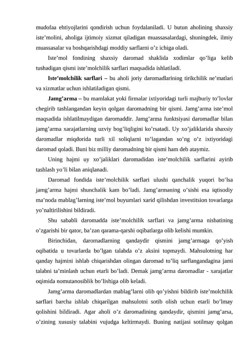 ISTE’MOL, JAMG’ARMA VA INVISTETSIYALAR 4