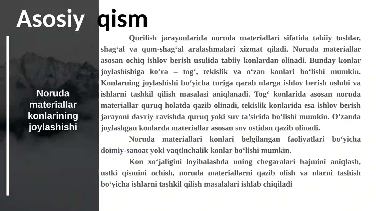 NORUDA (NOMETALL) FOYDALI QAZILMALAR 4