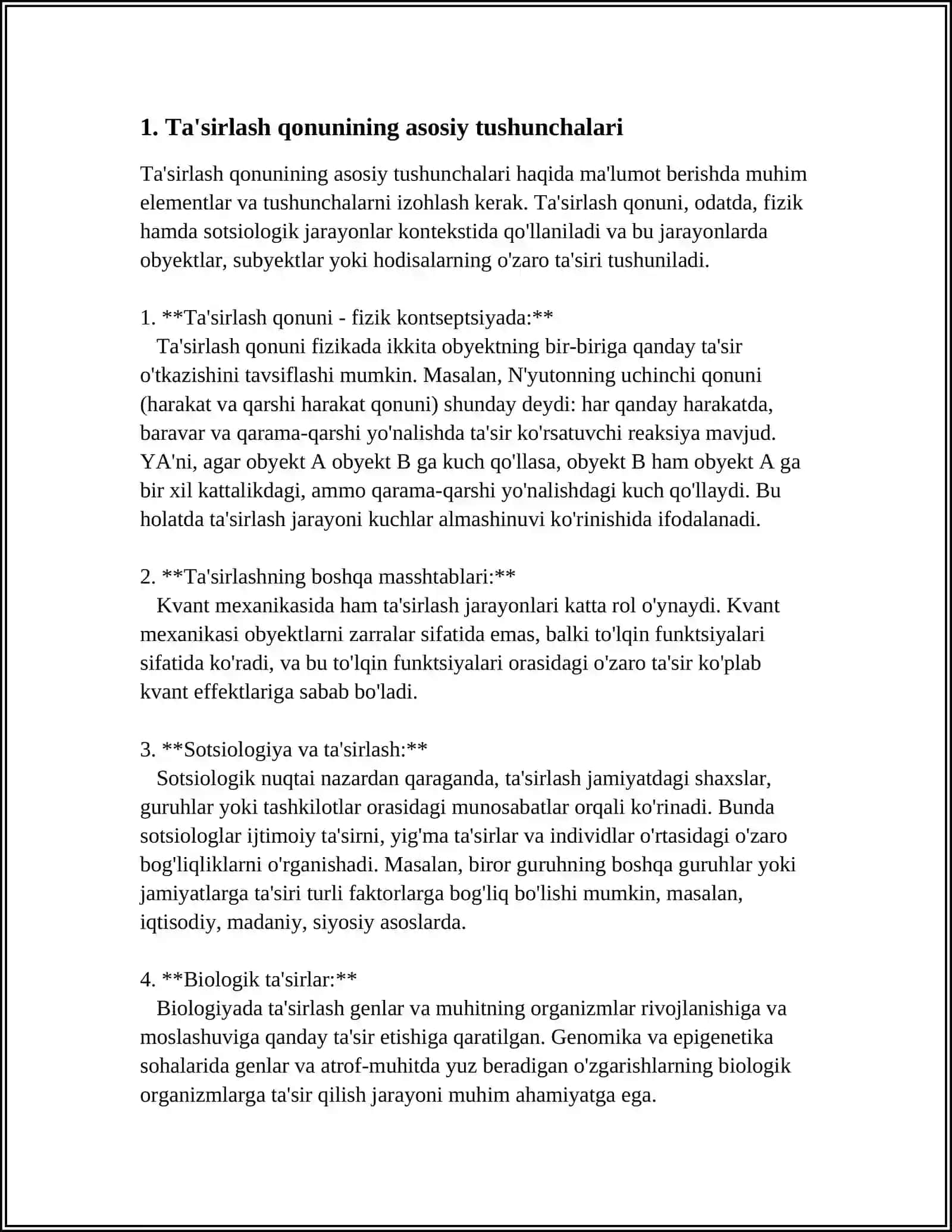 TA'SIRLASH QONUNI 4