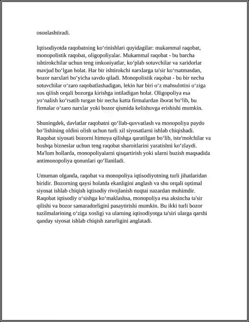 RAQOBAT VA MONOPOLIYA 4