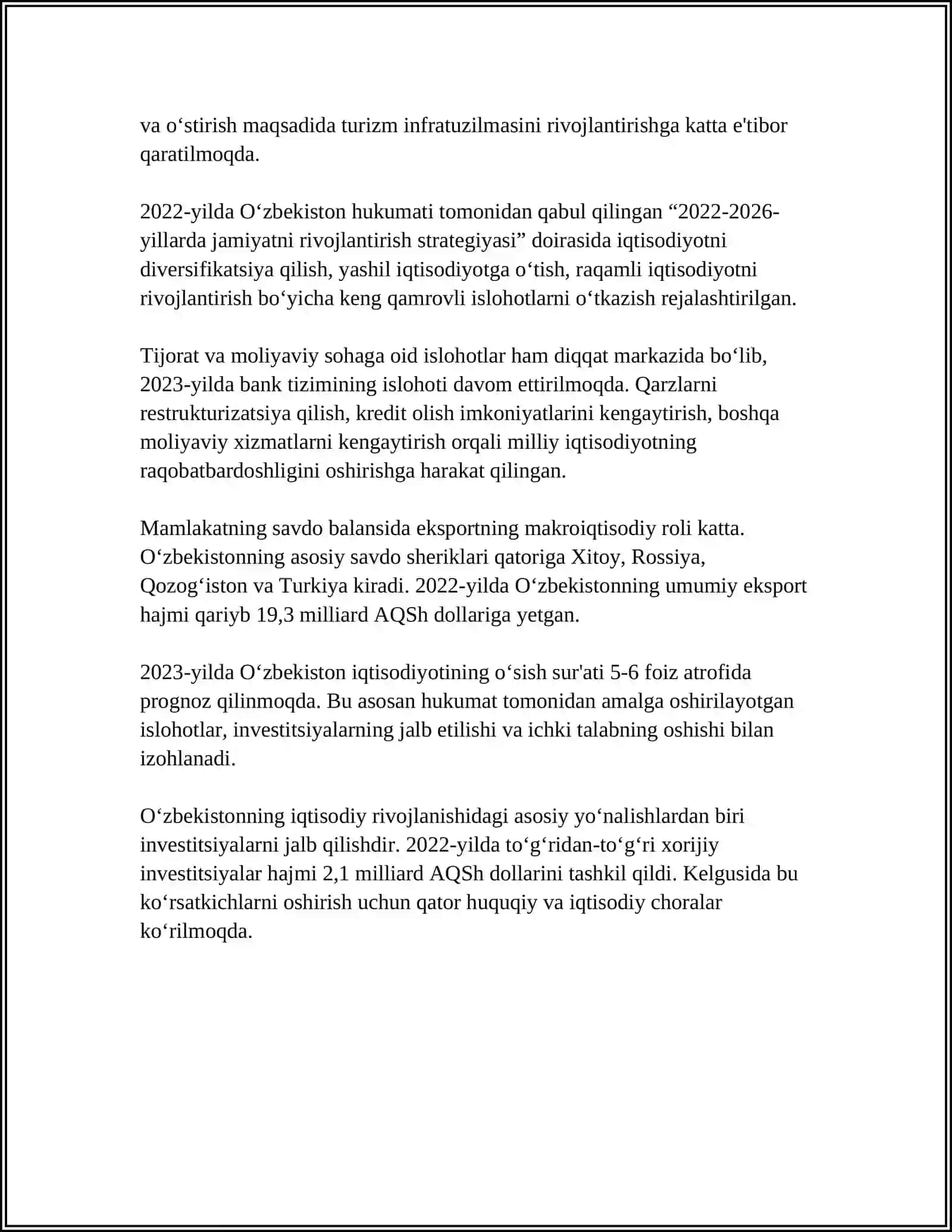 O'ZBEKISTON RESPUBLIKASI OLIY TA’LIM FAN VA INNOVATSIYA VAZIRLIGI 4
