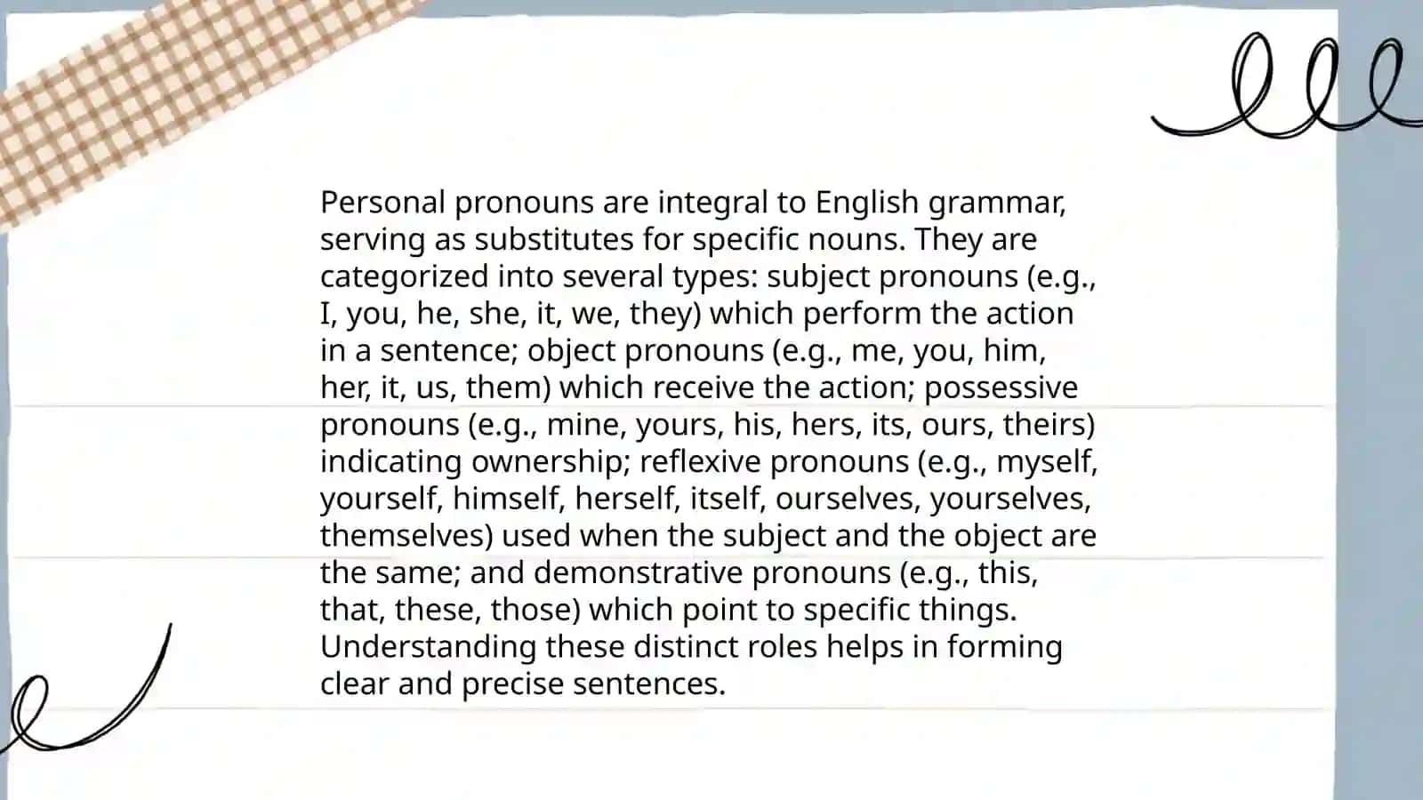 Personal and possessive pronouns 4