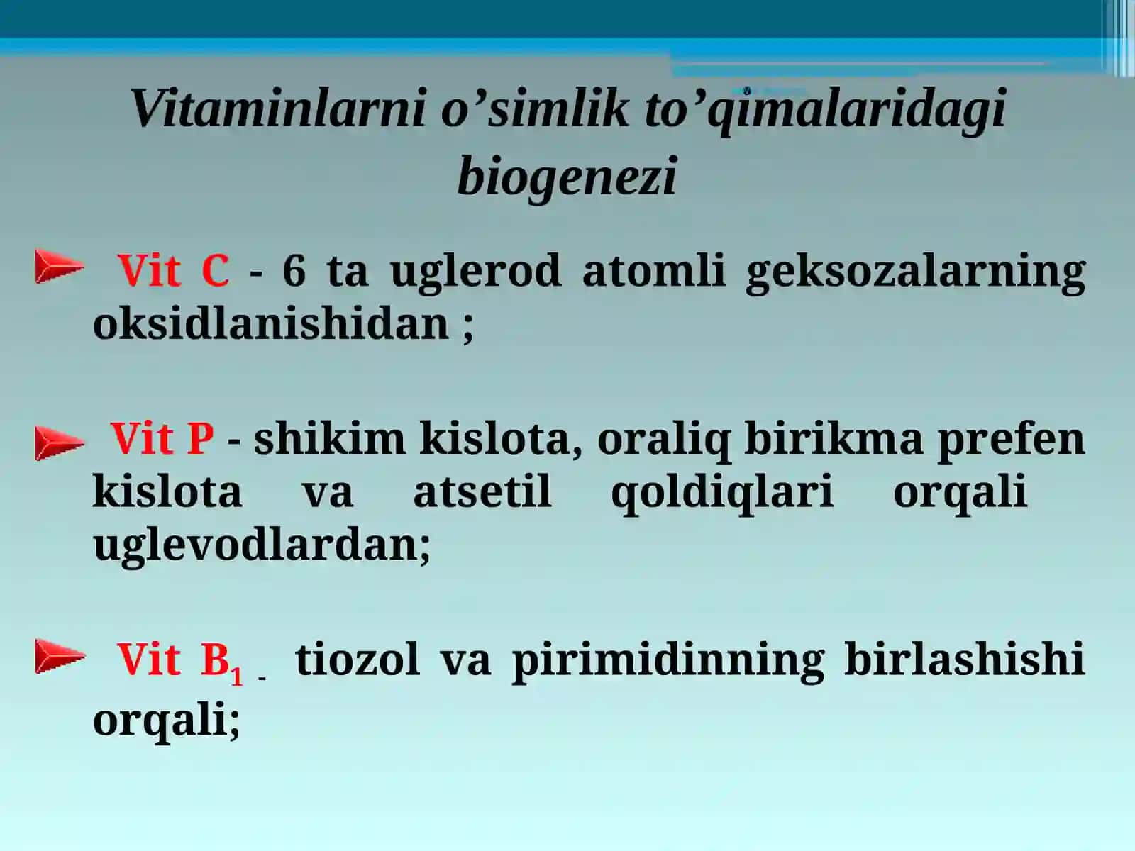 Vitaminlar. Suvda va yog'da eriydigan vitaminlar 4