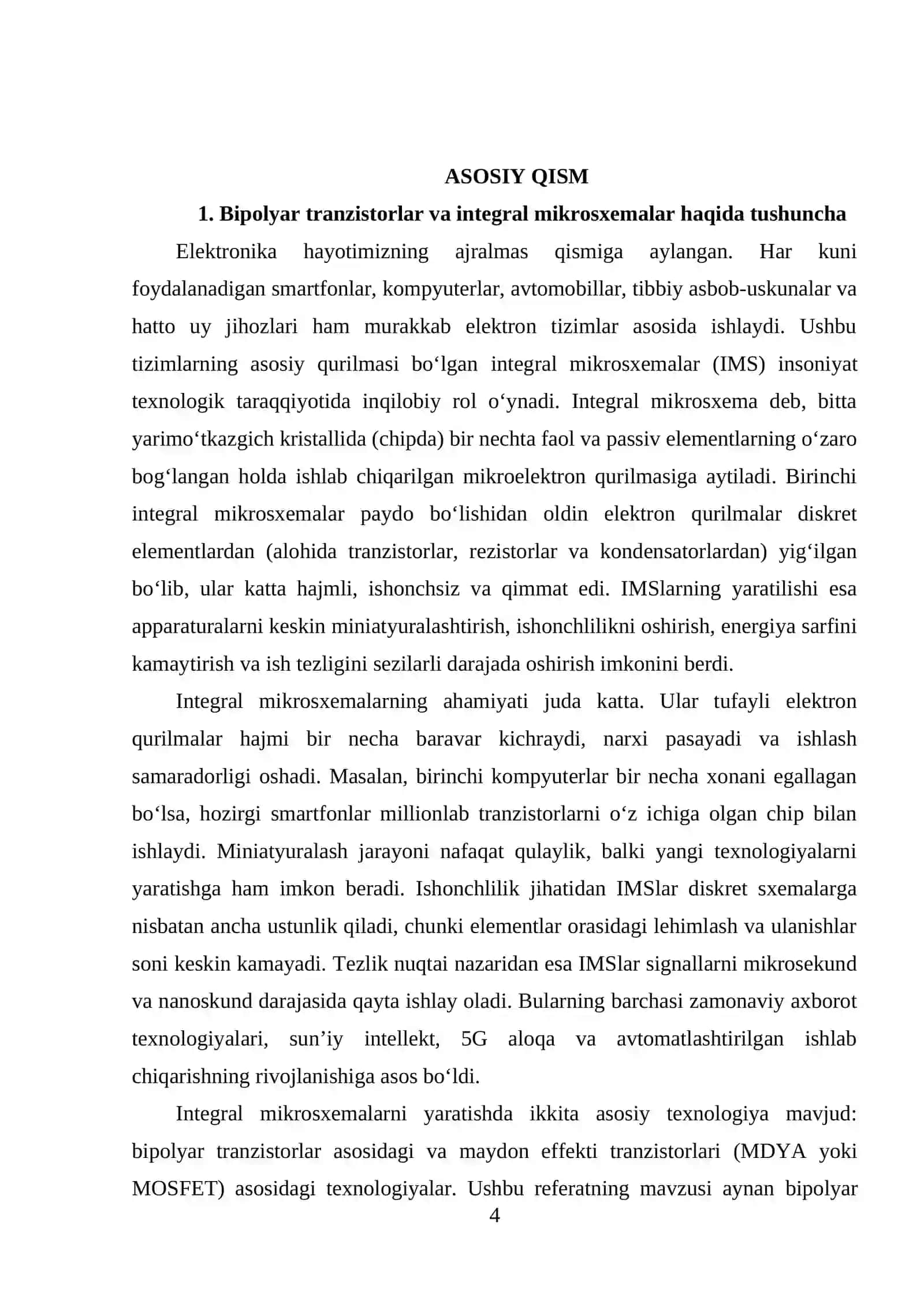Bipolyar tranzistorlar asosidagi integral mikrosxemalarni tayyorlash 4